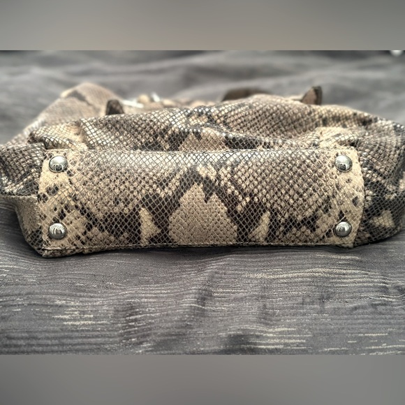 Michael Kors Python Embossed Leather Medium Tote with Nickel Hardware - Picture 5 of 8